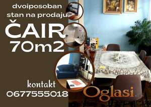 ODLIČNA PONUDA - DVOIPOSOBAN STAN U ČAIRU - 70m2